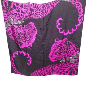 Rare Juicy Couture 100% Leopard Big Cat Silk Scarf